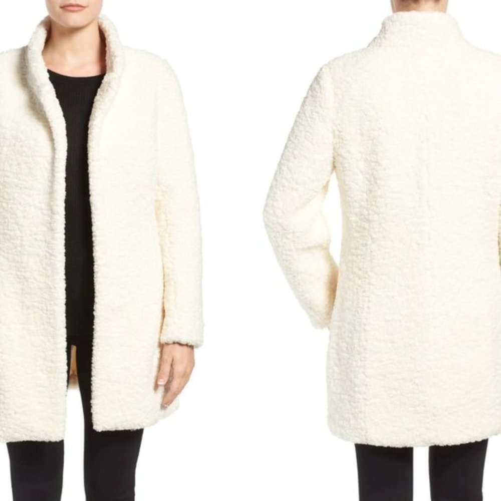 Cream Sherpa Ivanka Trump coat - Small